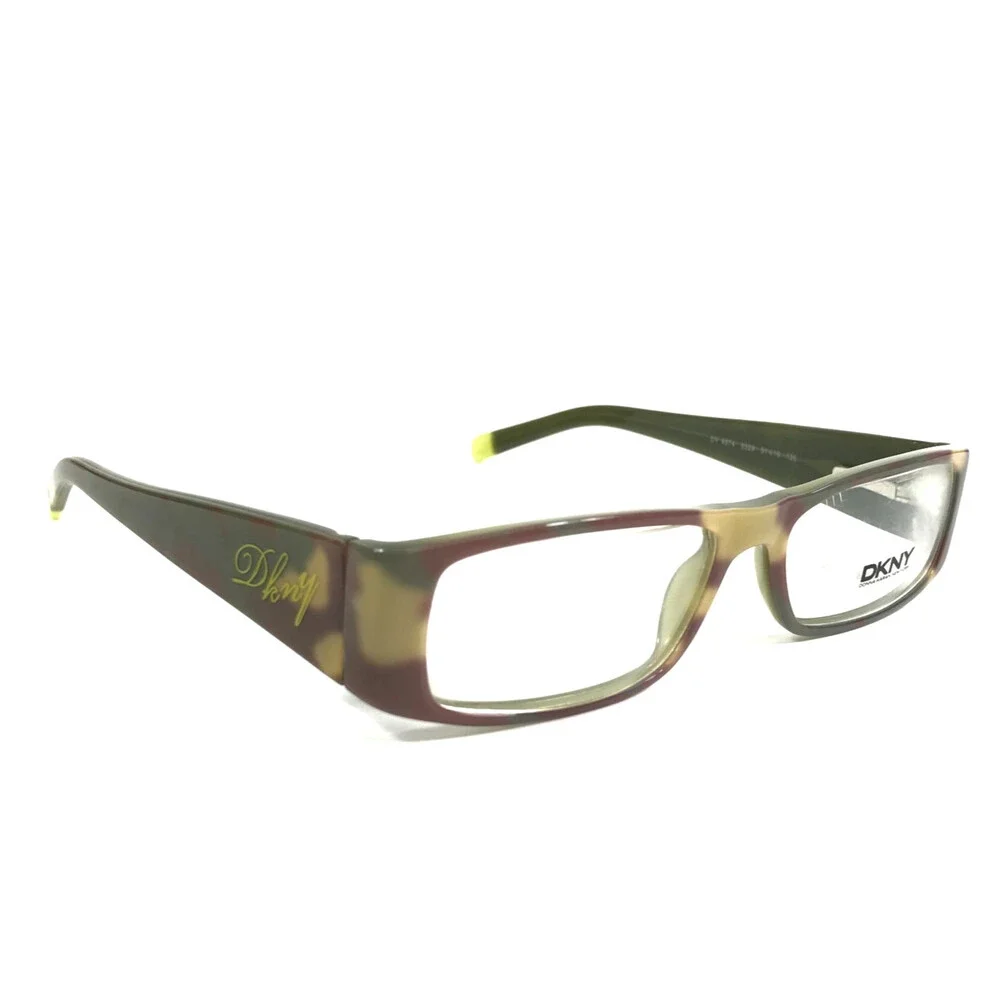 DKNY Eyeglasses Frames DY4574 3329 Brown Green Camouflage Rectangle 51-16-135